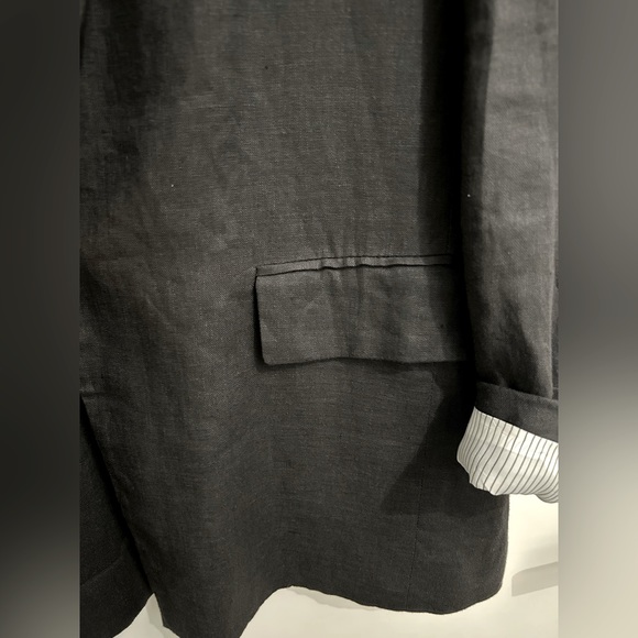 ZARA Linen Blazer with Printed Sleeves XS - Picture 7 of 15